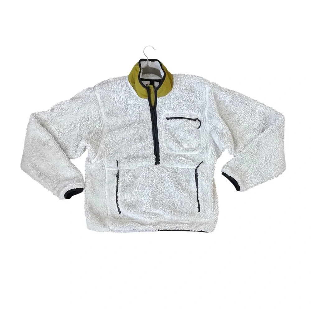 The North Face Mens‎ White Sherpa Fleece Quarter Zip Pullover NF0A7URN Small